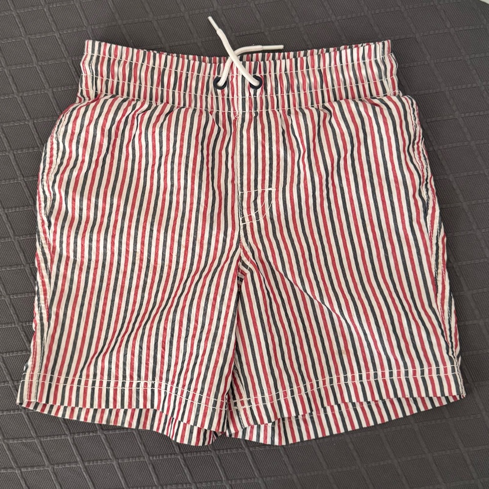 Old Navy Red and White Striped Swim Trunks, Boys M